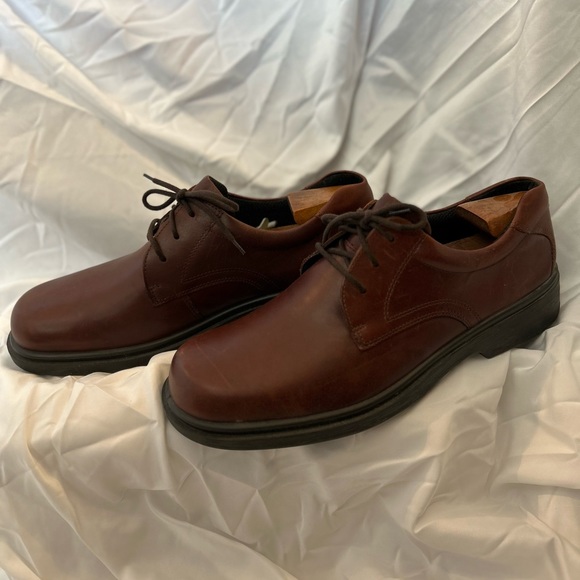 ECCO Men's Leather Shock Point Lace Oxford Dress Shoes Brown Size Euro 44 US 10 - Picture 5 of 5